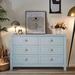 Red Barrel Studio® Cudmore 6 Drawer 42.7" W Double Dresser Wood in Gray/Blue | 30.1 H x 42.7 W x 17.7 D in | Wayfair