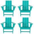 Beachcrest Home™ Laprade Plastic Folding Adirondack Chair Set Plastic in Blue | 35.6 H x 30 W x 33.5 D in | Wayfair