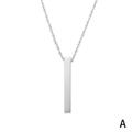 Vertical Bar Pendant Necklace for Men and Women Punk Retro Long Chain Necklace Father Husband Son Simple Fashion Jewelry 23inch I9A3