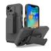 Feishell Phone Case for iPhone 12 Pro Case Heavy Duty Hard Shockproof Armor Rugged Protector Case Cover with Belt Clip Holster for Apple iPhone 12 Pro - 6.1 Phone Case Gray