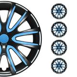 OMAC 16 Wheel Covers Hubcaps for VW Jetta Black Blue Gloss