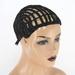 Braided wig cap for making wig breathable cap with adjustable straps for sewing crochet black spider braided wig cap for women