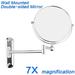 gurun wall makeup mirror with 7x magnification vanity mirror 8 inch two sided swivel chrome finish m1207(8in 7x)