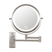 PARKWELL 8 Round Makeup Mirror with 10X Magnification and 3 Colors Dimmable Lighted Wall-Mount Double Sided Vanity Mirror for Bathroom Nickel