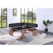 Somette Emily Modern Wood/Black Glass Dining Set with Nook