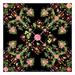 100% silk square scarf floral wrap Flower Chandeliers - black Victorian print women s scarves