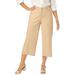 Plus Size Women's Chino Wide-Leg Crop by Jessica London in New Khaki (Size 18 W)