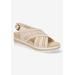 Extra Wide Width Women's Cosette Sandals by Bella Vita in Bone (Size 7 1/2 WW)