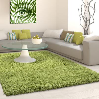 Hochflor-Teppich AYYILDIZ TEPPICHE "Life Shaggy 1500", grün, B:240cm H:30mm L:340cm, Kunstfaser, Teppiche, Langflor, uni, große Farbauswahl, robust, auch als Läufer und in rund Image