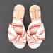 Madewell Shoes | Madewell The Naida Half-Bow Sandal In Marcia Stripe Women's Size 5 | Color: Red/White | Size: 5