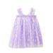 JDEFEG 9 Dresses Kids 16Y Beach Floral Layered Birthday Dresses Girls Summer Beach Daisy Party Baby Dress Princess Toddler Dresses Tulle Casual Sleeveless Girls Dresses Toddler and Dress Purple 120