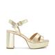 Dune Ladies MOLTEN Leather Mid-Platform Sandals Size UK 4 Platform Heel Heeled Sandals