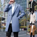 Manteau Coupe-Vent à Bouton Unique pour Homme Style Coréen Streetwear Automne-Hiver