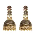 Boucles d'oreilles ethniques en or pour femmes pendentifs indiens Jhumka cloches rétro boucles