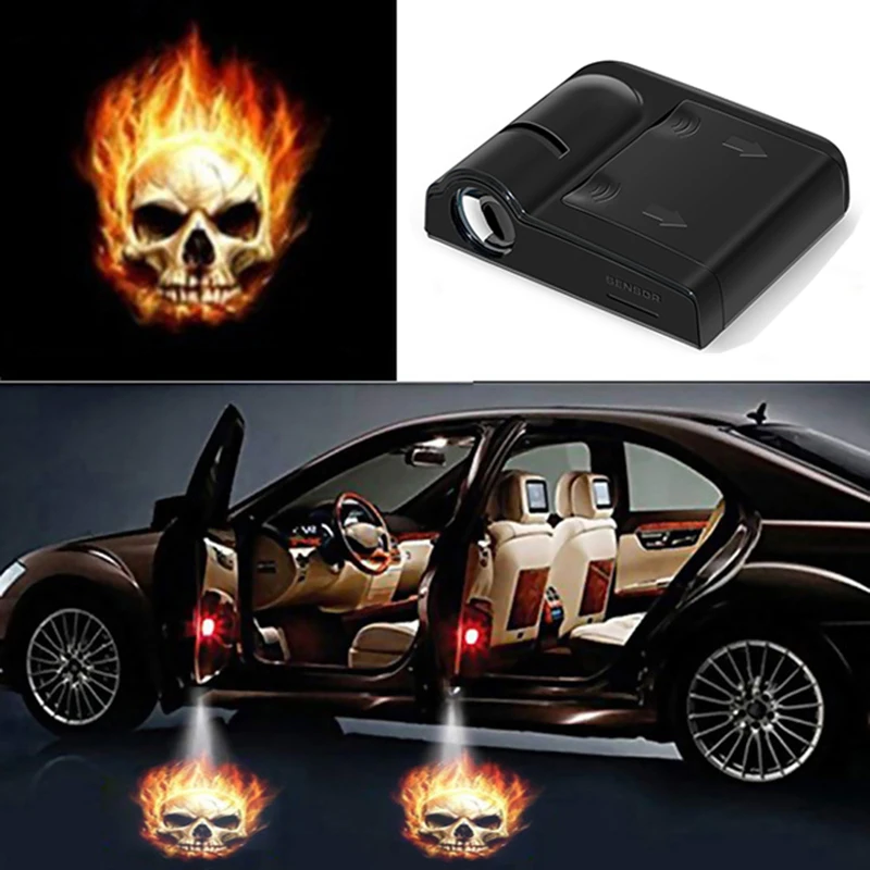 Lumière de logo de porte de voiture, lampe de bienvenue, lumière laser, budgétaire sans fil universel, escales lumineuses, lumière LED ambiante, décoration, 1PC