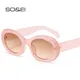 Buc& EI Ins-Lunettes de soleil ovales pour femmes lunettes léopard rose rétro nuances pour hommes