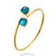 JSBAO – Bracelet Double pierre de verre en acier inoxydable pour femmes bijoux à la mode couleur