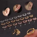 Boucle d'oreille en cristal Zircon couleur or argent 1 pièce anneau de nez nez Helix Cartilage