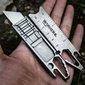 Couteau multifonctionnel en titane lame trapézoïdale remplaçable coupe-papier EDC utilitaire