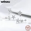 WOSTU – boucles d'oreilles délicates en forme d'étoile en argent Sterling 925 brillant CZ clair