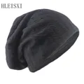 Turban à rayures pour hommes et femmes adultes bonnets Skullies chauds chapeau décontracté