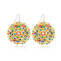 Badu-Boucles d'oreilles Boho en perles de cristal colorées pour femmes grandes gouttes faites à la