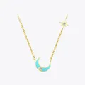 Enfashion-Collier Blue Moon pour femme acier inoxydable bijoux fantaisie pendentif fin en or