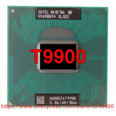 Processeur Intel Core 2 Duo T9900 6 Mo de Cache 3.06 GHz 1066 MHz FSB pour Ordinateur Portable