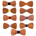 Boutons de manchette carrés en bois 3d nouveau Design nœud papillon cravate de mariage Corbata