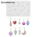 1PCS Star Heart Round Bow Bone Rectangle Charm Mold Silicone Jewelry Making Resin Molds Pendant Tool