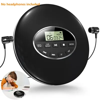 Lecteur de CD Portable de Style rond casque Lecteur de musique HiFi baladeur de CD Lecteur de
