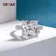 OEVAS – bagues carrées en diamant à haute teneur en carbone pour femmes en argent Sterling 100%