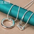 DOTEFFIL – collier à pendentif rond en argent Sterling 925 pour femmes chaîne de 18 à 30 pouces