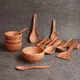 Vaisselle en bois naturel bol de noix de coco cuillère pour les soupes remuer vaisselle de table