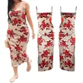 Y2K Floral Print Spaghetti Strap Long Dress Elegant Bodycon Tank Dress Sleeveless Maxi Summer