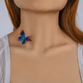 Collier papillon imitation bleu Simple pour femmes style Boho tour de cou chaîne été fête à la