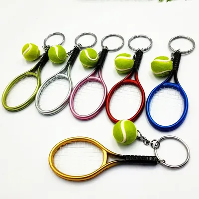 Porte-clés imitation Mini balle de raquette de Tennis pendentif pour sac accessoires pour hommes