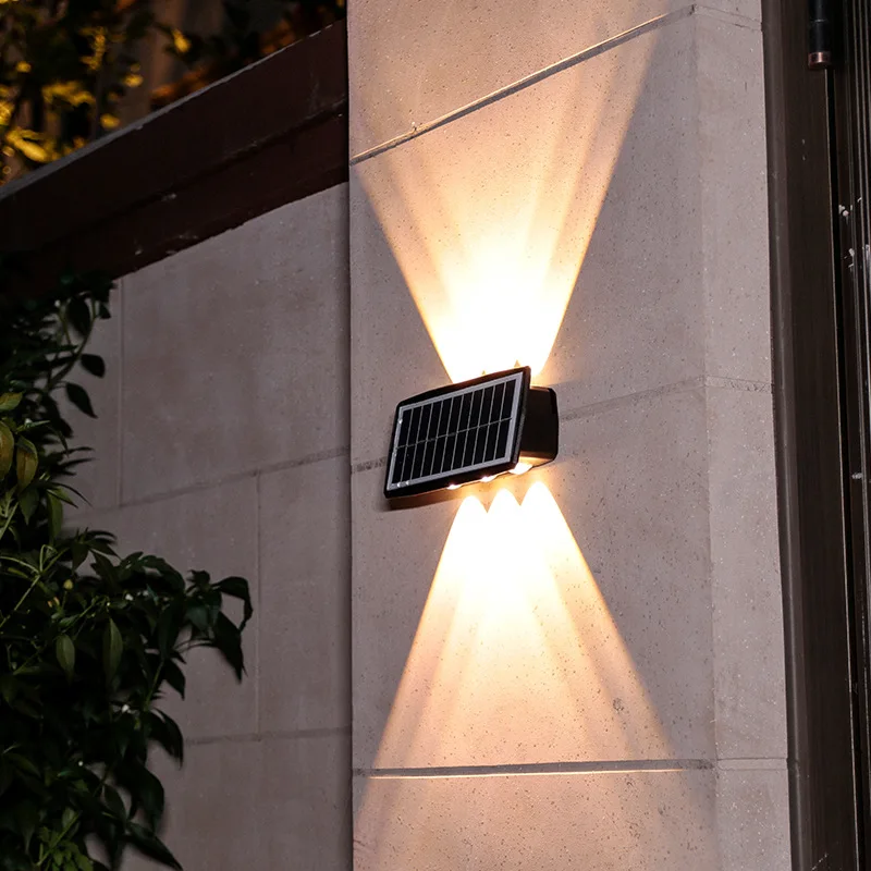 Applique murale solaire Led extérieure étanche décoration lampe de jardin haut et bas éclairage lumineux pour mur porche balcon jardin rue