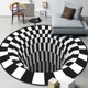 Tapis circulaires psychédéliques en stéréo noir et blanc salon chambre à coucher sol virus