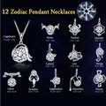 Colliers pendentif signe du zodiaque pour femme document en argent 12 constellations présidence