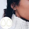 Boucles d'oreilles en forme de goutte pour femmes simple fait à la main en fil de cuivre couleur