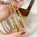 GHIDBK-Bracelet jonc plaqué or 18 carats pour femme acier inoxydable degré d'eau bracelet de