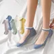 5 chaussettes d'été ultra-fines pour femmes paires/pack chaussettes transparentes en soie à