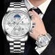 LIGE – montre à Quartz pour hommes marque de luxe chronographe Sport grande taille