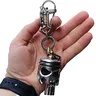 Porte-clés tête de mort Piston Art avec lampe de poche et ouvre-bouteille porte-clés tête de mort