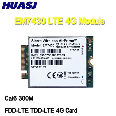 Carte de module 4G avancé Cat 6 Modem M2 ngff 300M 4G EM7430 LTE