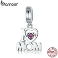 BAMOER – bijoux en argent Sterling 100% authentique 925 i Love Mom lettre cadeau pour mères