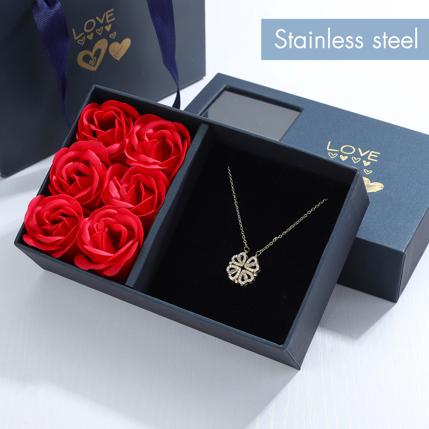 Coffret cadeau Rose collier d