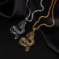 Pendentif Dragon pour hommes collier chaîne en acier inoxydable à la mode