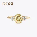 ROXI – bagues rondes en argent Sterling 925 pour femmes et filles bijoux fins en cristal jaune
